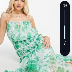 ASOS Green and White Floral Maxi Dress